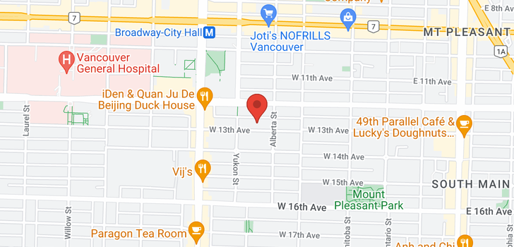 map of 1 335 W 13TH AVENUE